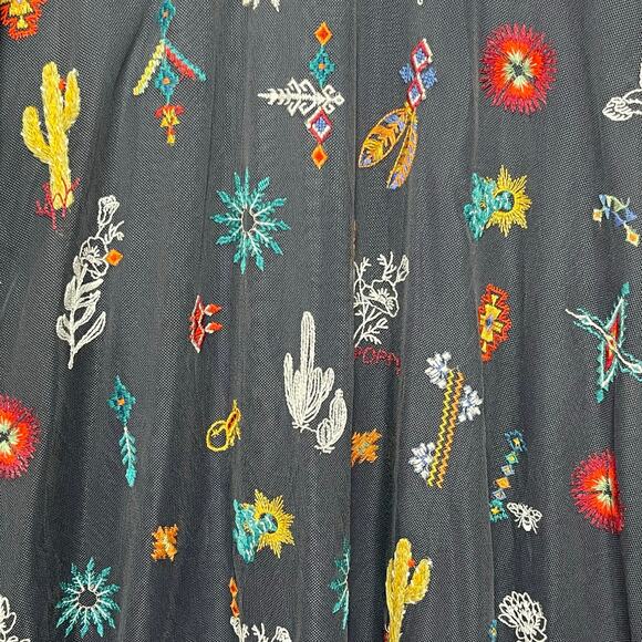 JOHNNY WAS JADE Women’s Southwestern Embroidered Blue Maxi Dress - Picture 3 of 8